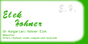 elek hohner business card